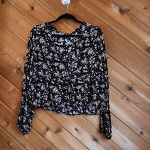 Floral Black Women's Top